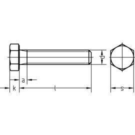 500 Stück Sechskantschrauben DIN 933 10.9 blank M6 x 16