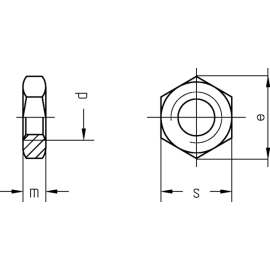 500 Stück Sechskantmuttern Feingewinde DIN 439 niedrige Form galv. verzinkt 12 x 1