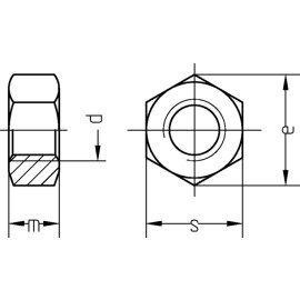 50 Stück Sechskantmuttern DIN 934 Kl.8 blank M22