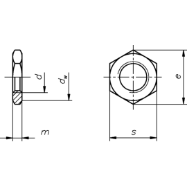50 Stück Sechskantmuttern DIN 936 niedrige Form galv. verzinkt M20