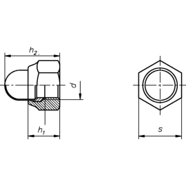 100 Stück Sicherungs-Hutmutter DIN 986 galv. verzinkt M16