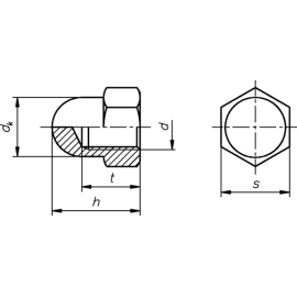 50 Stück Hutmuttern DIN 1587 galv. verzinkt M18