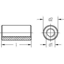 50 Stück Verbindungsmuttern rund galv. verzinkt M10 x 20