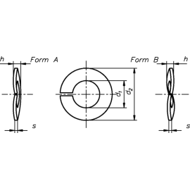 1000 Stück Federringe Form A DIN 128 galv. verzinkt 4 mm