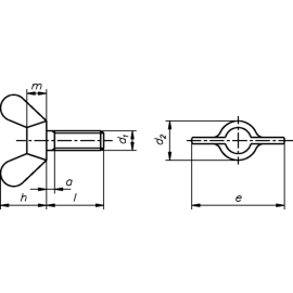 50 Stück Flügelschrauben DIN 316 galv. verzinkt M10 x 25