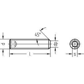 100 Stück Gewindestifte DIN 913 blank M8 x 10