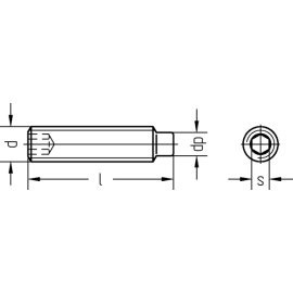 200 Stück Gewindestifte DIN 915 blank M3 x 6