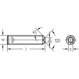 200 Stück Gewindestifte DIN 916 blank M3 x 8