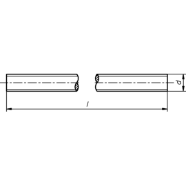 1 Stück Gewindestange DIN 976 4.6 galv. verzinkt 1m M 18