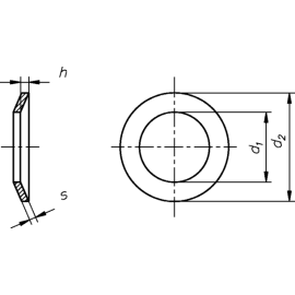 200 Stück Tellerfedern DIN 2093 25 x 12,2 x 0,9 blank