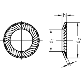 1000 Stück Sicherungsscheiben Form S mech. verzinkt 10 mm