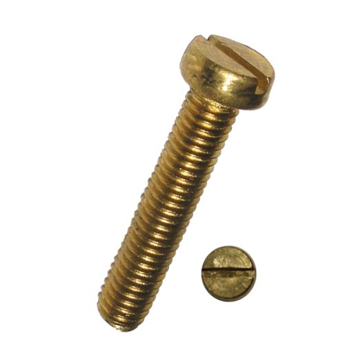 100 Stück Zylinderschrauben mit Schlitz DIN 84 Messing M4 x 20