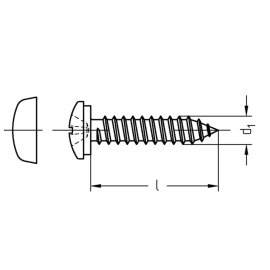 1000 Stück Kappenschrauben ähnl. DIN 7981 galv. verzinkt 3,9 x 19
