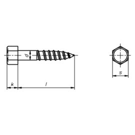 1 Stück Sechskant-Holzschrauben DIN 571 galv. verzinkt 12 x 300