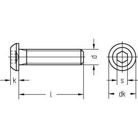 50 St&uuml;ck Linsenschrauben ISO 7380-1 10.9 galv. verzinkt getempert M10 x 20