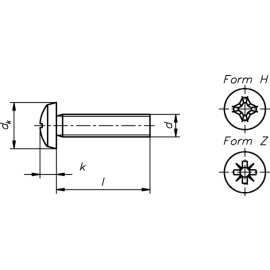 100 Stück Linsenschrauben DIN 7985 4.8 galv. verzinkt M6 x 12