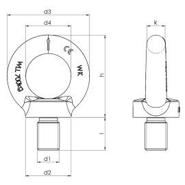 1 St&uuml;ck Ringschrauben DIN 580 galv. verzinkt M14 