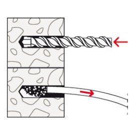 Langschaftdübel DuoXpand mit Senkkopfschraube Fischer