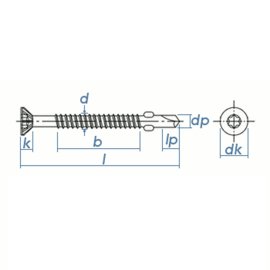 100 Stk. Flügelbohrschrauben Bi-Metall A2 4,2 x 25 Bohrl. 3mm