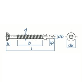 100 Stk. Fl&uuml;gelbohrschrauben Bi-Metall A2 5,5 x 45 Bohrl. 6mm