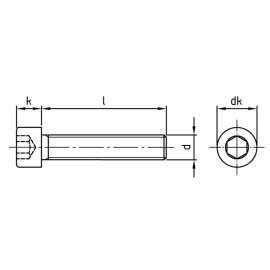 100 Stück Zylinderschrauben DIN 912 A2 Vollgewinde M5 x 65
