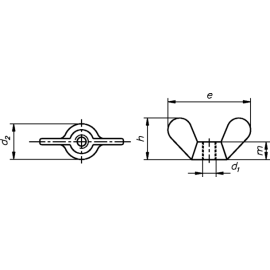 1 Stück Flügelmutter DIN 315 galv. verzinkt M16