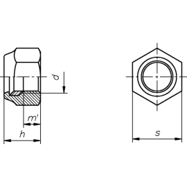 1 Stück Sicherungsmuttern DIN 985 verzinkt M22