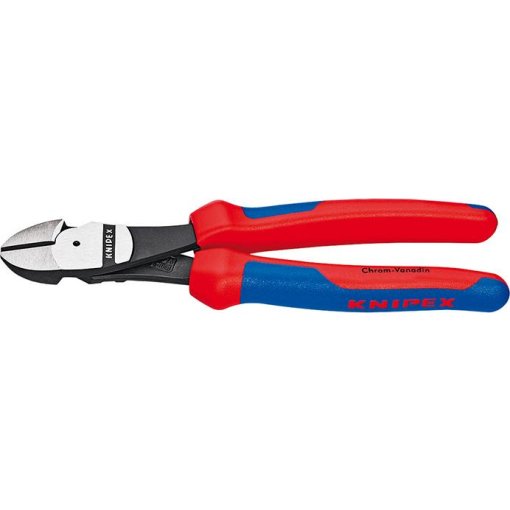 Kraft-Seitenschneider poliert mit Mehrkomponenten-Griffen 140mm KNIPEX 74 02 140