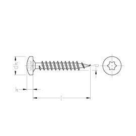 Spanplattenschrauben Rundkopf Pan-Head Torx