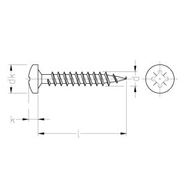 1000 Stück Spanplattenschrauben Pan Head PZ 3,0 x 10