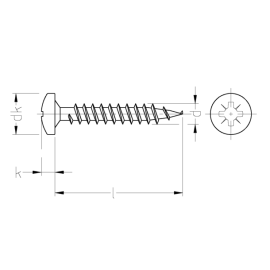 500 Stück Spanplattenschrauben Pan Head PZ 5,0 x 35