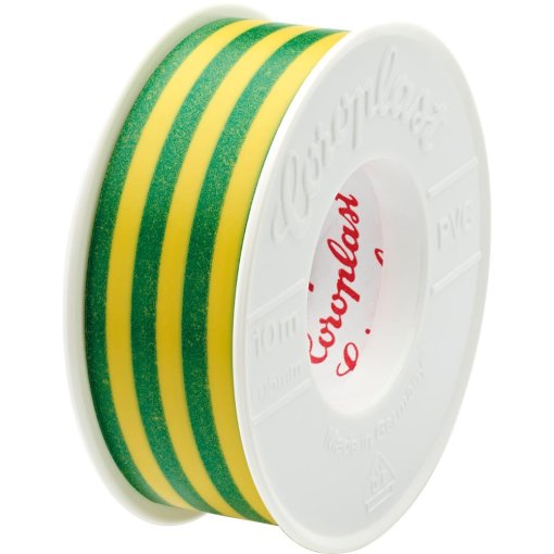 20 Stück Elektro-Isolierband Nr. 302 10m x 15mm Coroplast grün-gelb