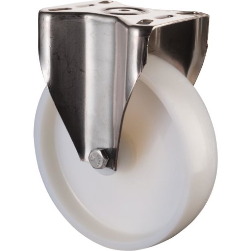 Bockrolle 125mm Platte,Kst.weiß,ER,GL H110.A90.125