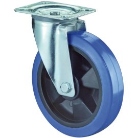 Lenkrolle 160mm Platte,Elastik blau,RL L400.B61.160