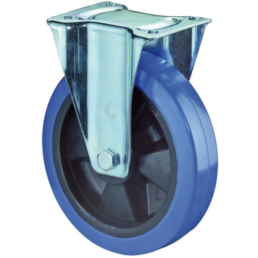 Bockrolle 125mm LS410 Platte,Elastik blau,RL LS410.B61.125