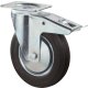 Lenkrolle 80mm Platte,Gummi schw.RL,Fest L420.B55.081