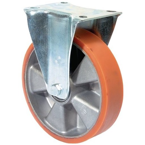 Bockrolle 125mm Platte,Polyure Guss,KL N110.B90.129