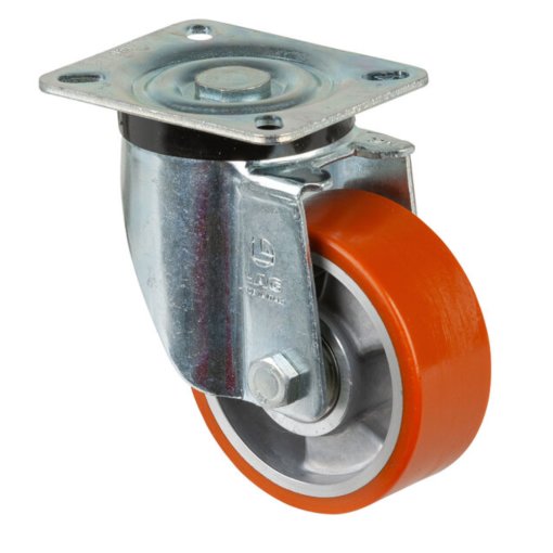 Lenkrolle 100mm N100.B90 Platte,Polyure Guss,KL N100.B90.102