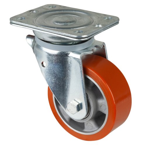Lenkrolle 125mm N100.B90 Platte,Polyure Guss,KL N100.B90.129