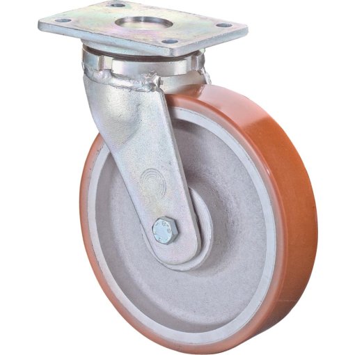 Lenkrolle 125mm Platte,Polyure Guss,KL RR100.C10.125