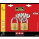 Messing-Hangschloss-Set 222/40/SB/Duo gleichschließend