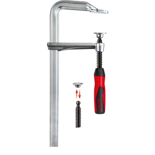 Ganzstahl-Schraubzwinge GZ mit 2-Komponenten-Kunststoffgriff Bessey 120x60 mm (GZ12-2K)