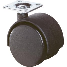 Kunststoff-Doppelrolle mit Platte 40mm ohne Feststeller