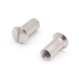 100 Stück Hülsenmuttern mit Schlitz Messing vernickelt M6 x 15 mm