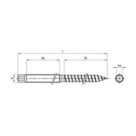 50 Stück Stockschrauben Solar A2 M10x200 SW 7