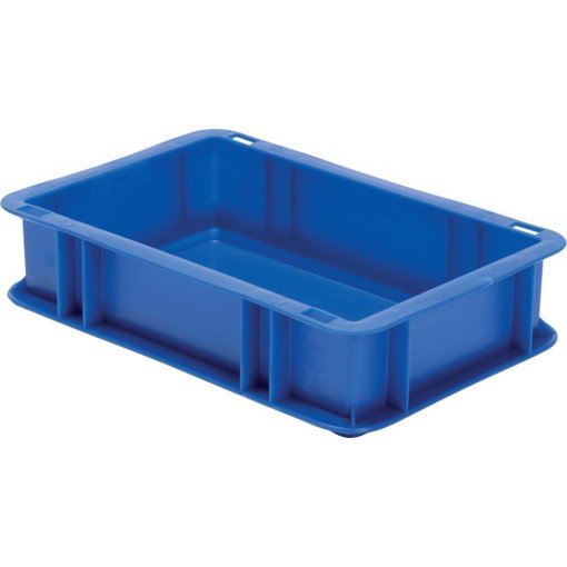 Transport-Stapelkasten 300x200x75 mm blau, geschlossen ohne Griffloch