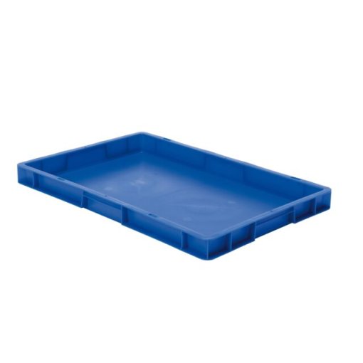 Transport-Stapelkasten 600x400x50 mm blau, geschlossen ohne Griffloch