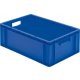 Transport-Stapelkasten 600x400x210 mm blau, geschlossen mit Griffloch