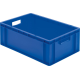 Transport-Stapelkasten 600x400x210 mm blau, geschlossen mit Griffloch