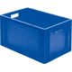 Transport-Stapelkasten 600x400x320 mm blau, geschlossen mit Griffloch
